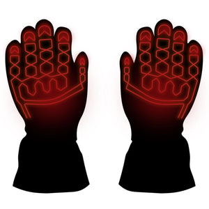 Volt Heat gloves showing internal red heating element wiring pattern