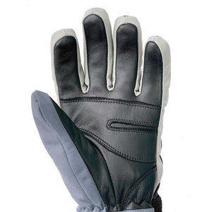 Volt Heat black leather and grey fabric winter glove palm view
