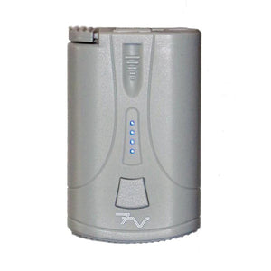 Grey 7V portable battery pack with four blue LED indicator lights