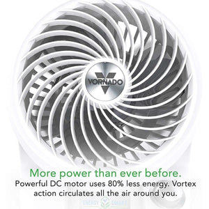 Vornado air circulator fan front view with vortex grill and logo