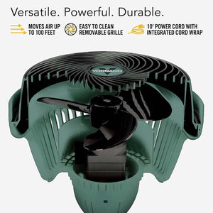 Vornado air circulator features removable grille and 10 foot power cord with integrated wrap