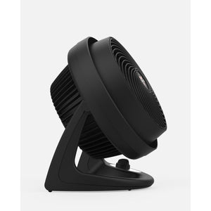 Black Vornado air circulator fan on a white background