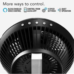 Vornado fan features including Alexa voice control app control four speed settings and quiet operation