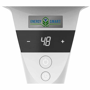 Vornado digital control panel with Energy Smart logo and temperature display