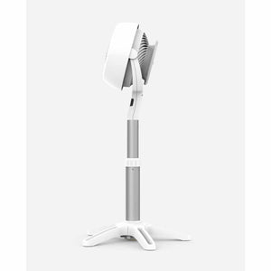 Vornado white pedestal fan with adjustable height stand and tripod base