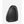 Black portable electric fan heater with curved casing and front grille