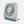 Vornado air circulator fan with silver housing and teal base