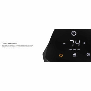 Vornado heater digital control panel with temperature display and settings for low high fan and timer