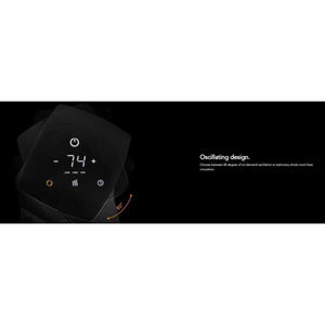 Vornado heater digital control panel showing 80 degree oscillation setting