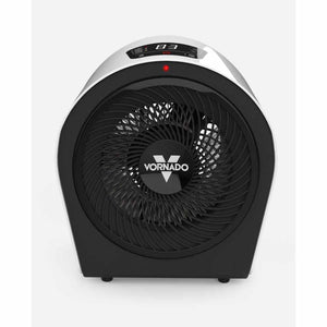 Vornado space heater with digital display and black circular grille