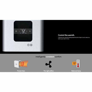 Vornado heater digital control panel with icons for heat, airflow, and temperature settings
