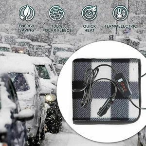 Zone Tech heated polar fleece blanket with car power adapter and digital controller