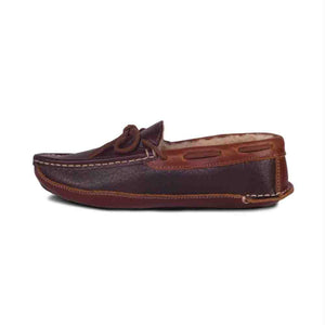 Cloud Nine Sheepskin brown leather moccasin slipper with shearling lining