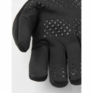 Hestra black glove palm with textured grip pattern