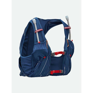 Nathan blue hydration running vest with two front water flasks