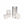 Snow Peak stainless steel food jar set with three white containers and a metallic canister