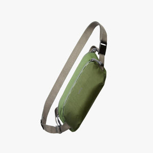 Bellroy olive green sling bag with adjustable strap