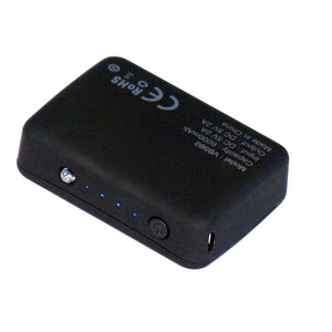 Black VB560 portable power bank with 6000mAh capacity and LED indicator lights