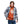 Man wearing a Black Diamond orange hoodie under a blue and tan plaid flannel shirt