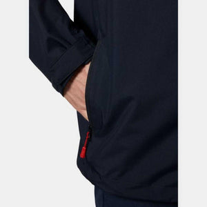 Helly Hansen navy jacket pocket detail with red zipper pull