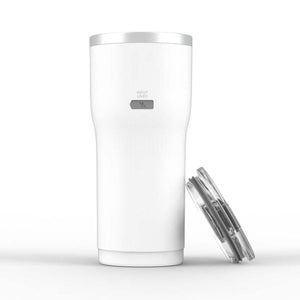 Wagan white 12V DC travel mug with clear lid