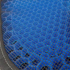 Wagan blue hexagonal mesh fabric texture with grey border
