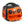Orange and black portable jump starter with built in radio and speakers