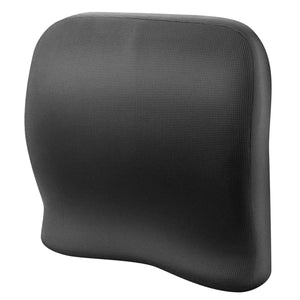 Black contoured lumbar support cushion for office chair