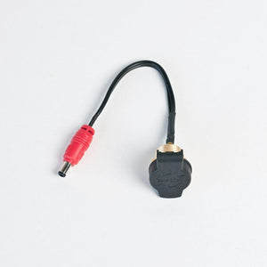 Warm and Safe panel mount coaxial power cable with red connector