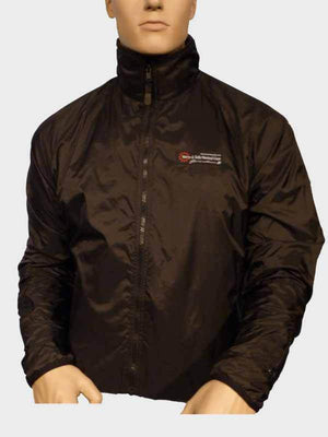 Warm and Safe Heated Gear black jacket on a mannequin