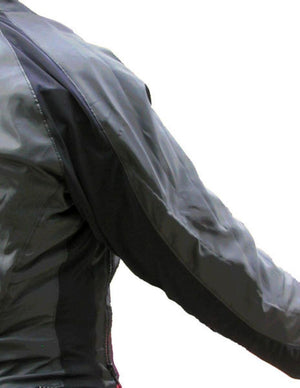 Warm and Safe black motorcycle jacket sleeve detail