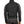 Back view of a black athletic jacket with grey sleeve panels and a high collar