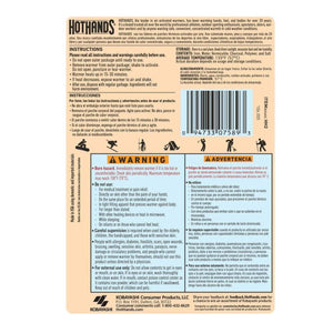 Grabber HotHands hand warmer product label with instructions and safety warnings