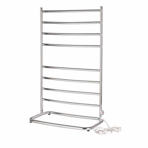 Freestanding chrome electric towel warmer rack with horizontal bars