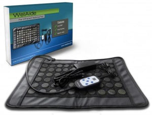 WelAide far infrared heating pad with controller and power adapter in retail packaging