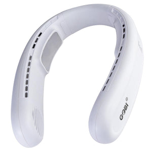 White Gobi wearable neck fan with side air vents