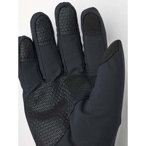 Hestra black glove palm with textured grip pattern