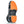Winter Walking ice cleats with orange traction pads attached to the sole of a black boot