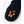 Hestra black textured mitten with orange embroidered paw print detail