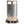 Silver cylindrical propane outdoor heater with glowing vents and warning text