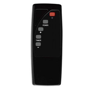 Black remote control with power plus timer and minus buttons