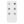 White rectangular remote control with six buttons including power, settings, arrows, timer, and temperature unit toggle