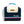 Kanga Coolers navy blue insulated lunch bag with cream top flap and blue white and red stripes