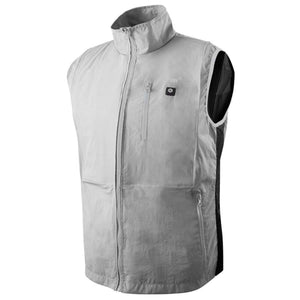 Gobi Heat grey zip up heated vest with chest pocket and power button