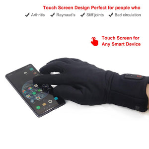 Dr Warm black touchscreen gloves being used on a smartphone