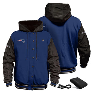 ActionHeat New England Patriots 5V Battery Heated Varsity Jacket