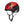 Black Diamond red climbing helmet with black logo and adjustable chin strap