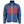 Mobile Warming blue quilted heated jacket with glowing red heating elements on chest