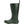Dark green rubber rain boot with a pull tab