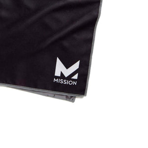 Black Mission cooling towel with white logo
